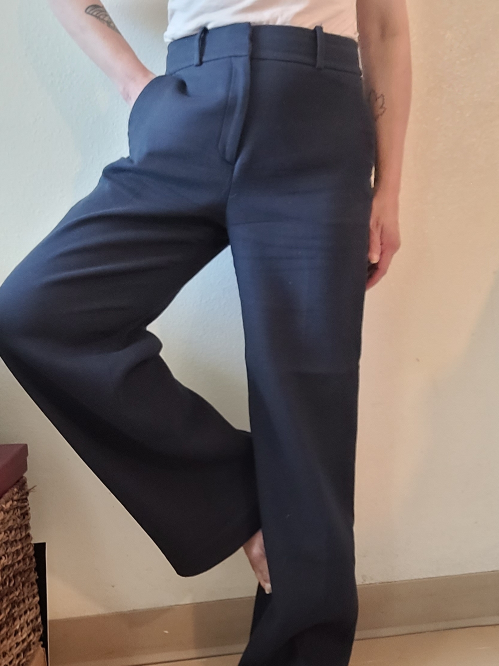 Theory Classic Wide-Leg Navy Women’s Trousers